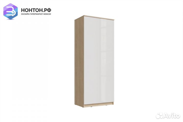 Шкаф двухстворчатый Челси белый глянец / дуб соном