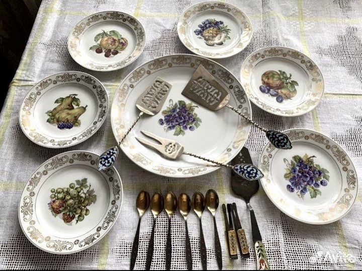 Фарфор Weimar, Kahla, столовое серебро и мельхиор