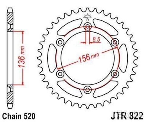 Звезда ведомая JTR822 45
