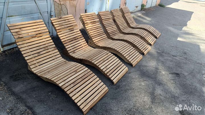 Шезлонг лежак деревянный