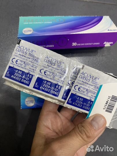 Линзы однодневные alcon /acuvue -0,50 -0,75