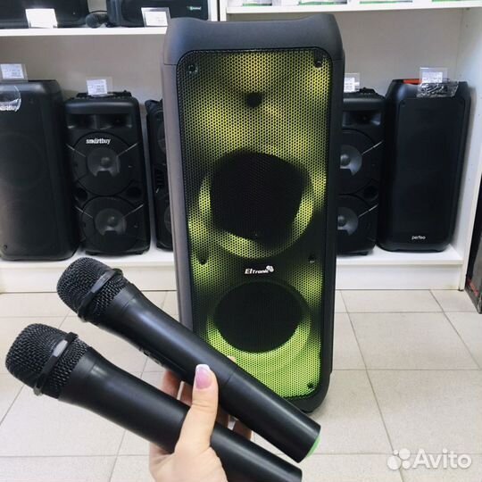 Блютуз колонка напольная 120вт мощный аккумулятор