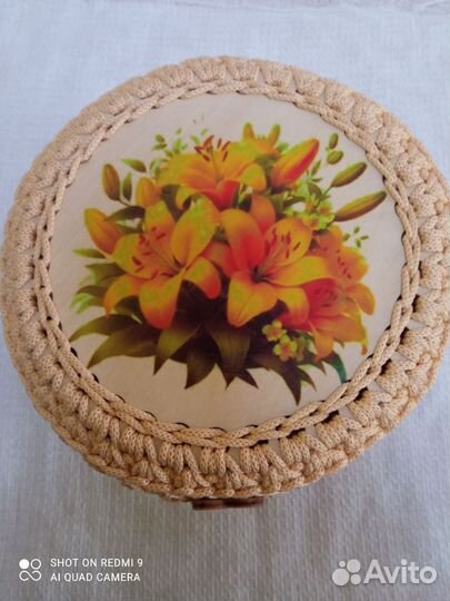 Вязаные корзинки ручной работы