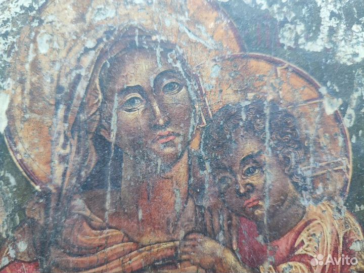 Икона старинная Богородица 29,5 на 24 см