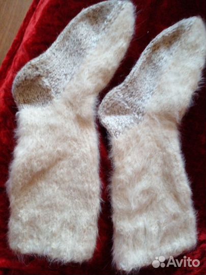 Вязаные гольфы, козий, собачий пух, ручная работа