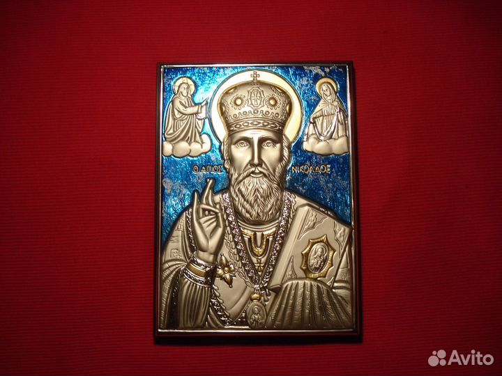 Икона Николай Чудотворец Серебро Италия Бари Мощи