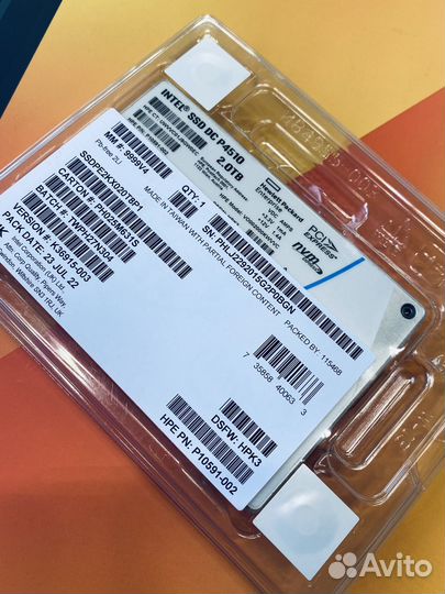 Серверный ssd Intel P4510 2.0tb ssdpе2кх020Т8Р1
