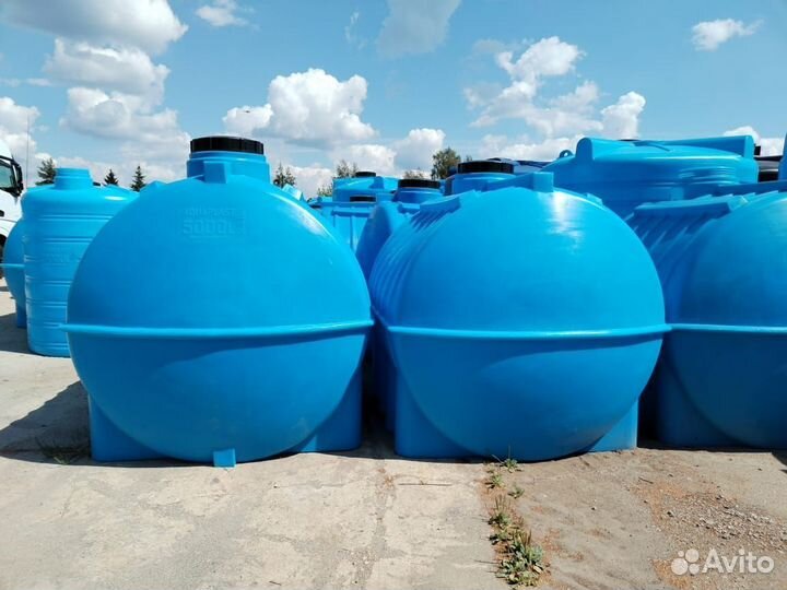 Бак пластиковый пищевой 5 кубов (горизонтальный, п