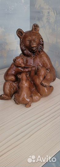 Статуэтка медведица с мишками антиквариат