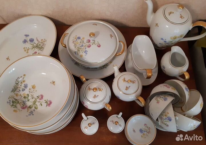 Столово-чайный сервиз на 6 персон (гдр)