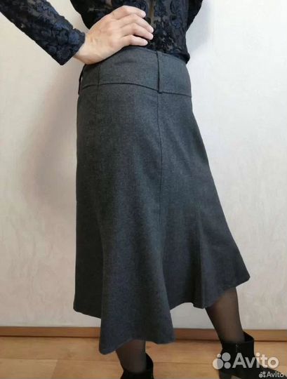 Шерстяная юбка миди с воланами Gerry Weber 46 р