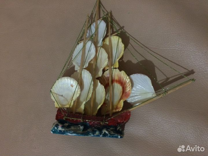 Ручная работа, Сувенир парусник из ракушек