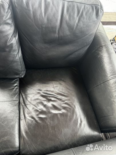 Кожаный диван раскладной бу