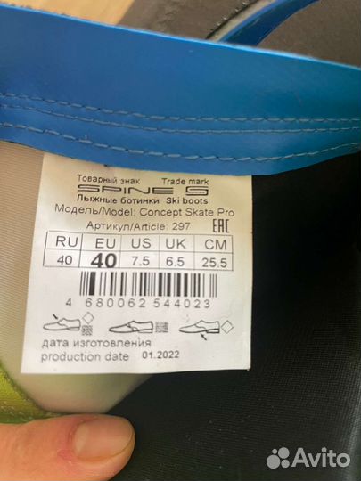 Лыжные ботинки Spine