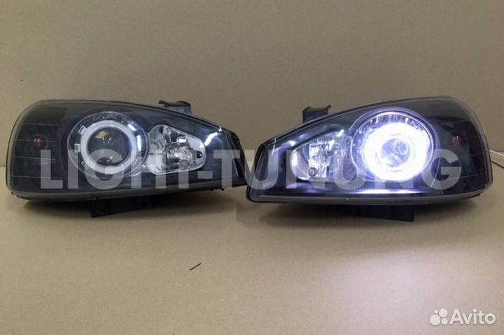 Фары Калина 1 линза с ангельскими глазками