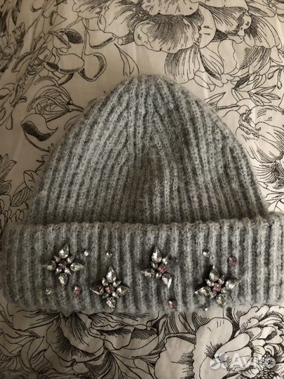 Шапка зимняя женская серая