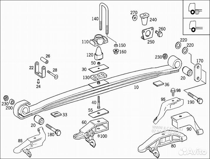 Стремянка рессоры MB A9333310625