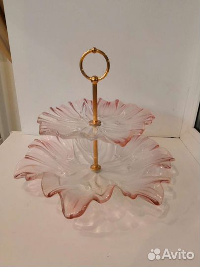 Ваза для фруктов цветное стекло