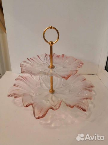 Ваза для фруктов цветное стекло