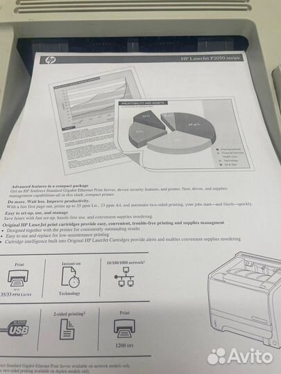 Принтер HP LaserJet P2055d, ч/б, A4 Пробег 18765