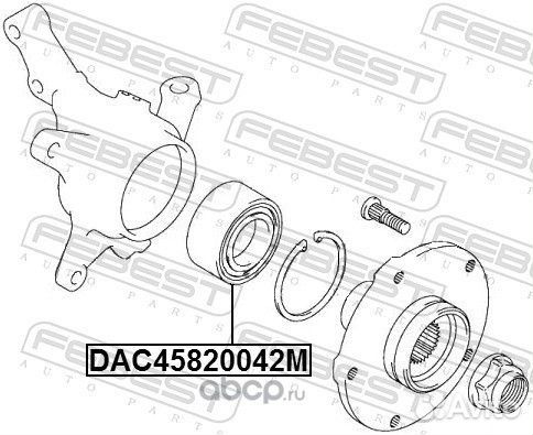 Подшипник ступичный передний 45X82X42
