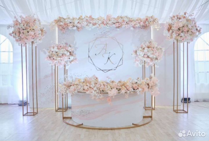 Оформление свадьбы, банкетного зала, президиума