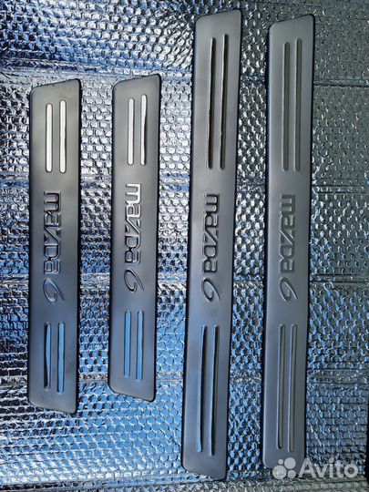 Накладки на пороги хром Maзда 6