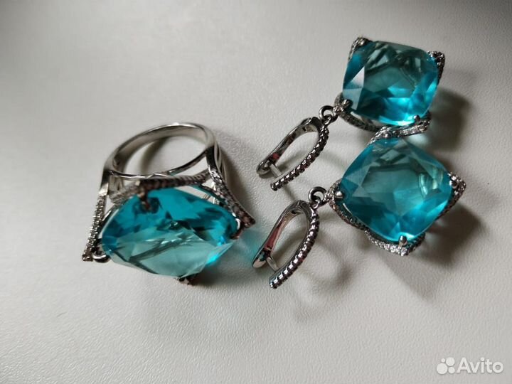 Комплект серьги и кольцо