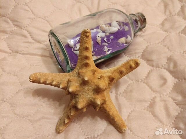 Сувениры с моря бутылка с ракушками морская звезда
