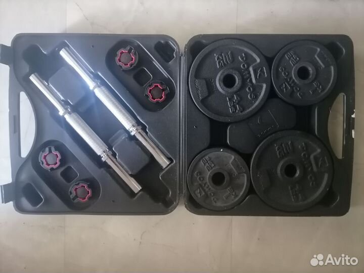 2 Гантели разборные по 10 кг, в кейсе