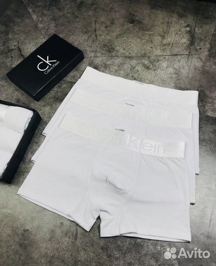 Трусы мужские белые calvin klein боксеры арт.85