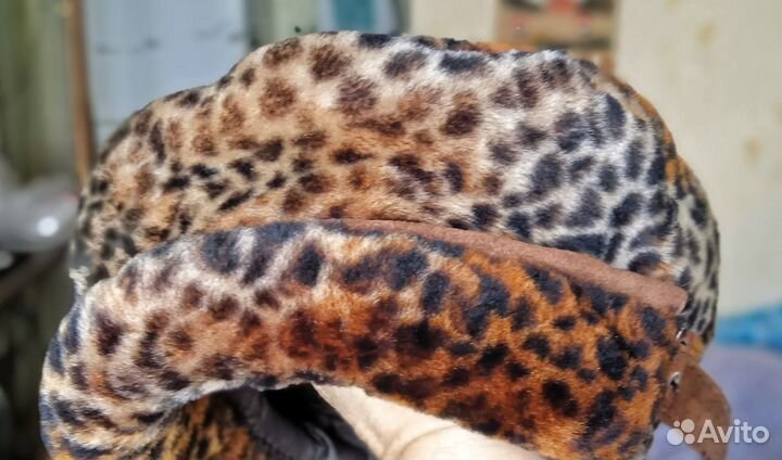 Берет зимний леопардовый