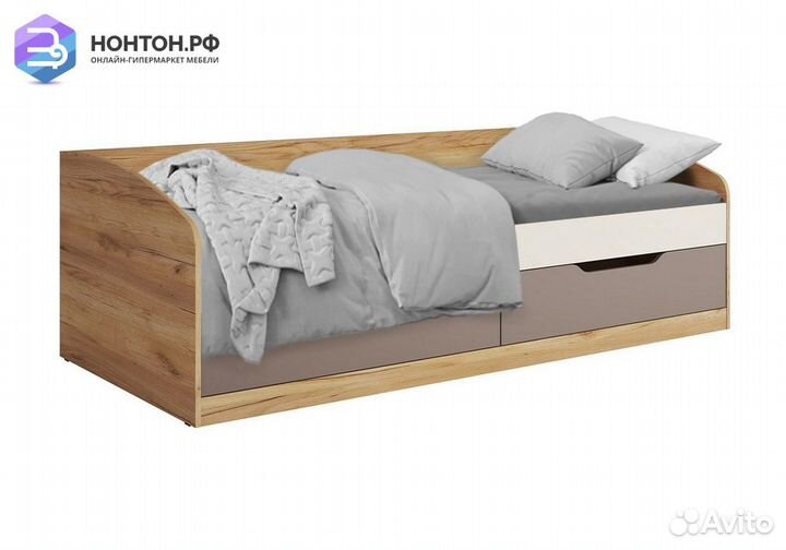 Кровать-тахта Rich дуб крафт золотой / миндаль / г