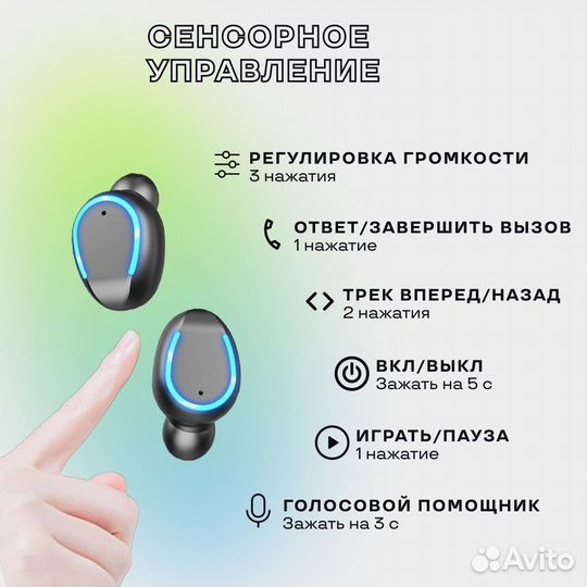 Беспроводные наушники tws f9-5 с power bank