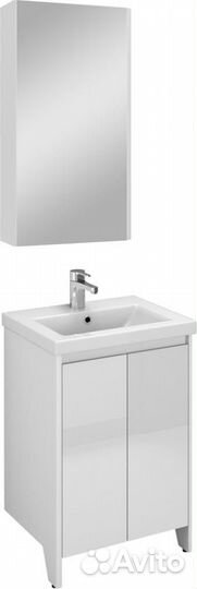 Тумба с раковиной Velvex Klaufs 50.2D белая, напол