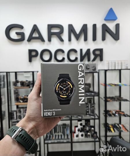 Garmin Venu 3 Slate stainless steel bezel with bla