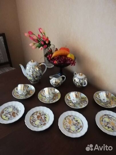 Кофейный сервиз лфз, Золотые ромашки 