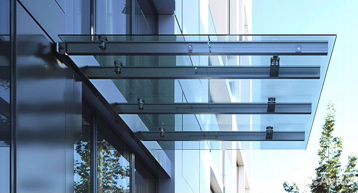 Стеклянный козырек, навес