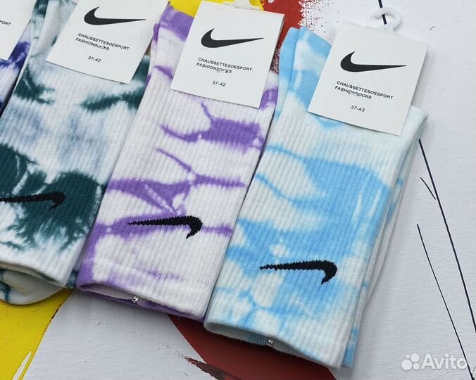 Носки Nike тай - дай хлопковые