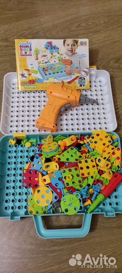 Мозаика с шуруповёртом, машинки-конструкторы