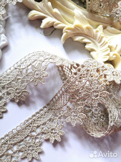 Кружево золотое люрекс 3,5 см