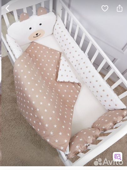 Комплект бортиков в кроватку, одеяло детское