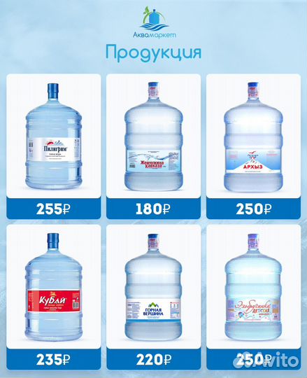 Доставка чистой воды 19 литров