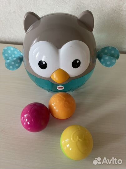 Сова неваляшка погремушка с шариками fisher price