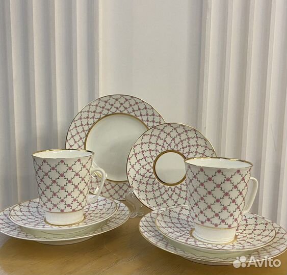 Кофейная пара тройка костяной фарфор лфз