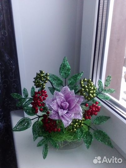 Ручная работа цветы из бисера