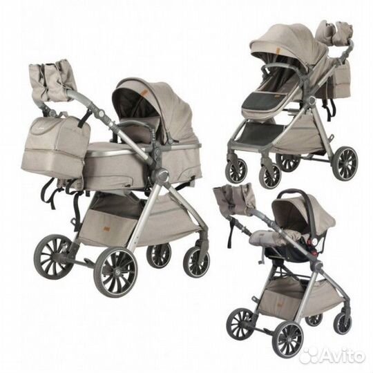 Детская коляска Luxmom v8 3в1 коричневый