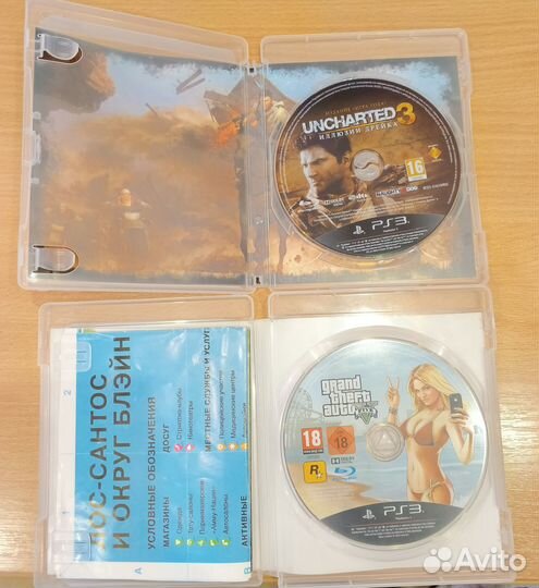 PS3 Игровые Диски GTA 5, Uncharted 3, GT 6