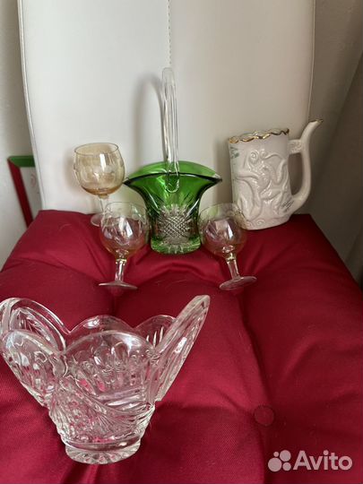 Ваза для фруктов богемия чсср хрусталь ваза