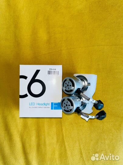 Светодиодные LED лампы C6 цоколь H4